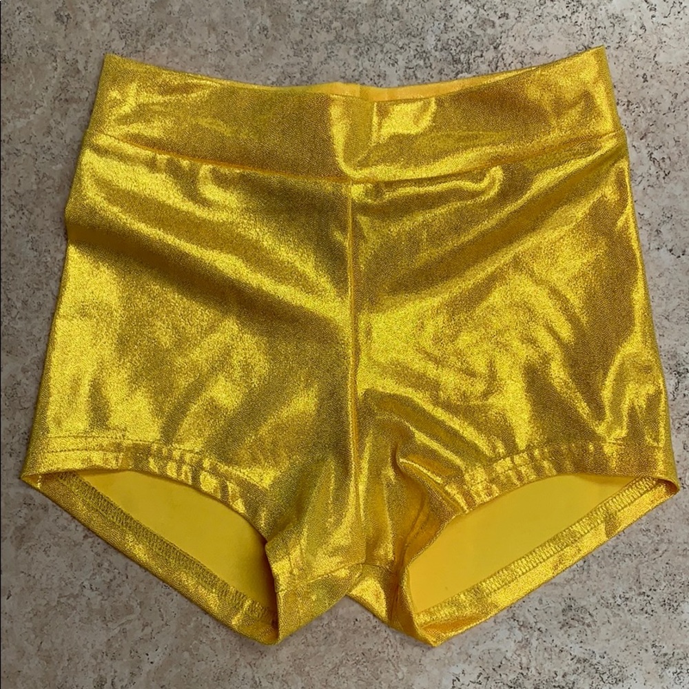 DETAILS DANCEWEAR shorts glittery vibrant yellow